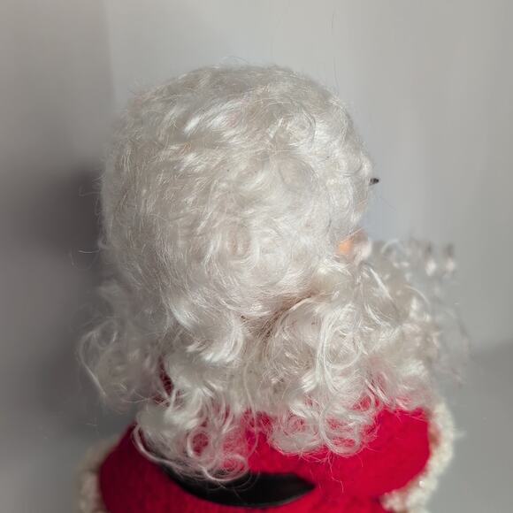 Old World Santa Claus Hand Crochet Standing Doll Figurine with Stand - Picture 8 of 11